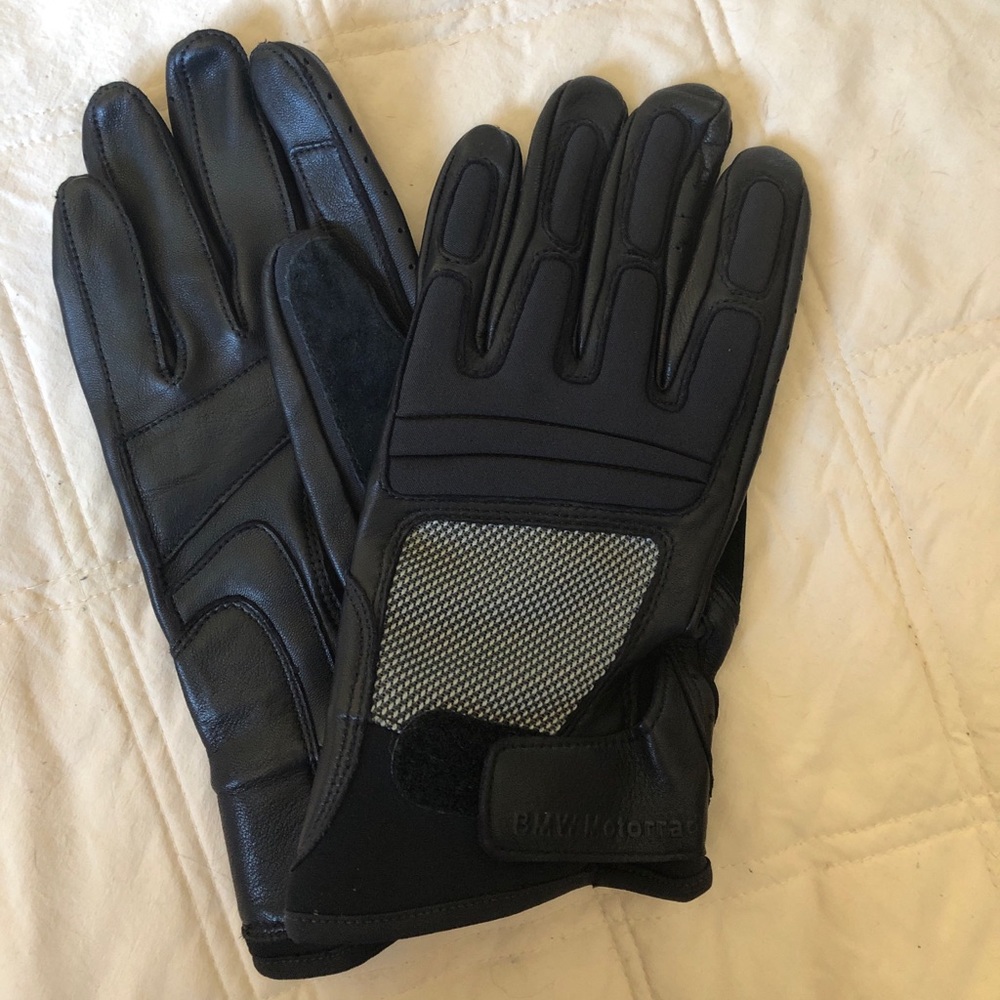 BMW Black Men’s Motorcycle Gloves with Gray Accent